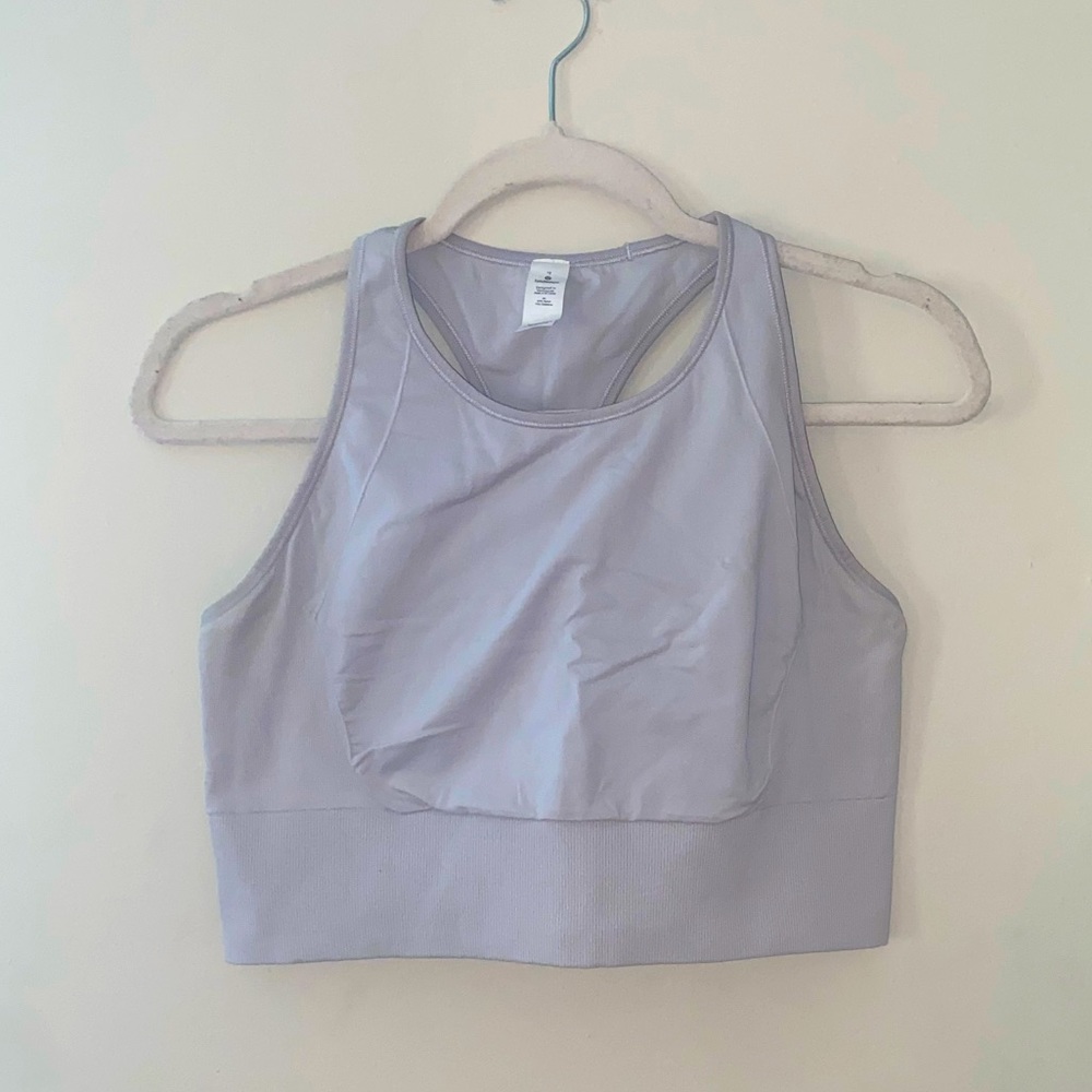 Lululemon ebb to train light gray sports bra size 12